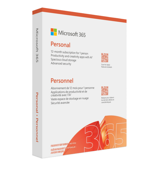 Microsoft 365 Personal is a one-year subscription that provides premium office apps and email for one person.