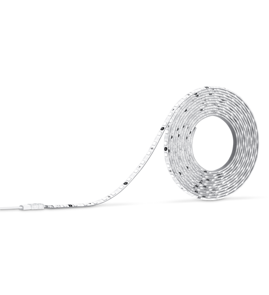 Nanoleaf Essentials Matter Smart Multicolor HD Lightstrip, coiled, power adapter connected