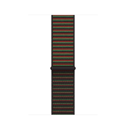 Black Unity Sport Loop Unity Rhythm, red, green, and black woven nylon, hook-and-loop fastener.