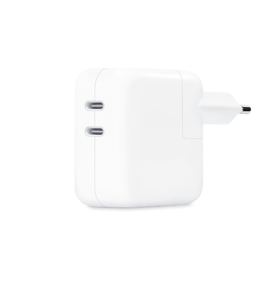  Bộ Tiếp Hợp Nguồn Cổng USB-C Kép 35W cho phép bạn sạc đồng thời hai thiết bị.