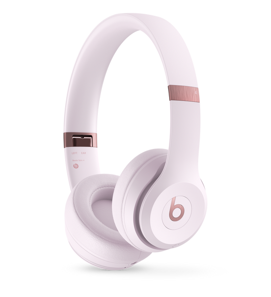 Angled right view of Beats Solo 4 headphones in Cloud Pink.
