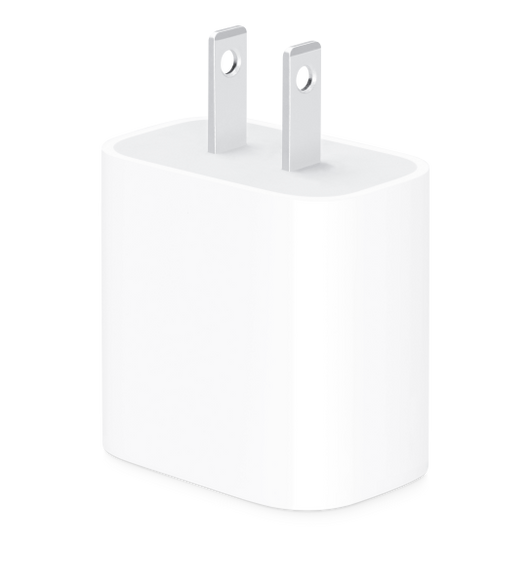 20-watt USB-C Power Adapter, white color, Type A plug