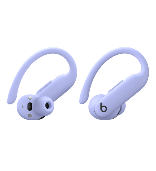 Powerbeats Pro 2 wireless earbuds in Hyper Purple, with flexible secure-fit earhooks, on-ear buttons and tactile volume rockers.