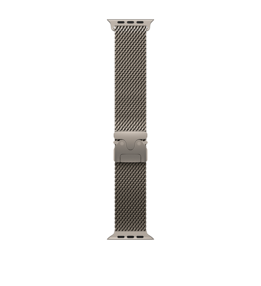 Natural Titanium Milanese Loop with polished mesh and magnetic hook closure