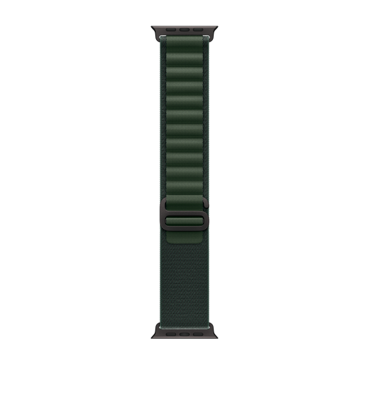 Dark Green Alpine Loop strap, two-layer woven textile with loops and titanium G-hook closure