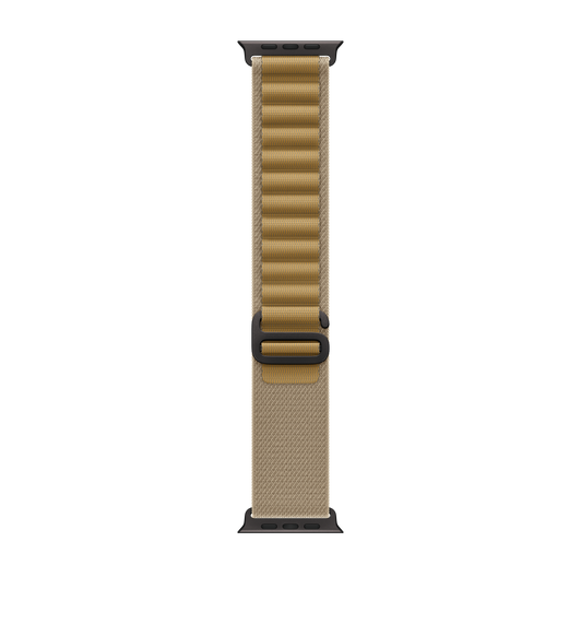 Tan Alpine Loop strap, two-layer woven textile with loops and titanium G-hook closure