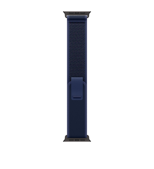 Blue Trail Loop strap, soft nylon weave with orange pull tab closure