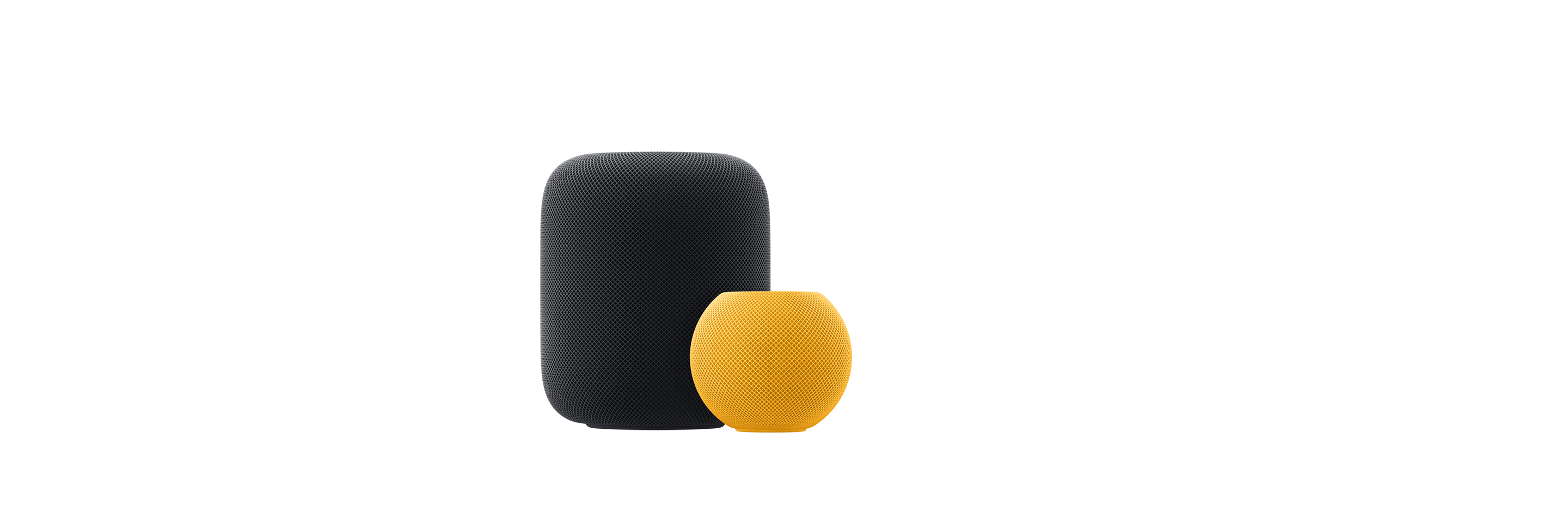 HomePod models, HomePod - Midnight, HomePod mini - Yellow