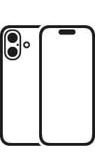 iPhone 16, back, Advanced dual-camera system, two vertical lens, microphone and flash, front, Dynamic Island